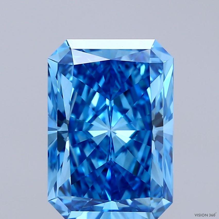 4.02 Ct. Fancy Vivid Blue Radiant Lab Grown Diamond