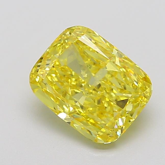3.07 Ct. Fancy Vivid Yellow Cushion Lab Grown Diamond