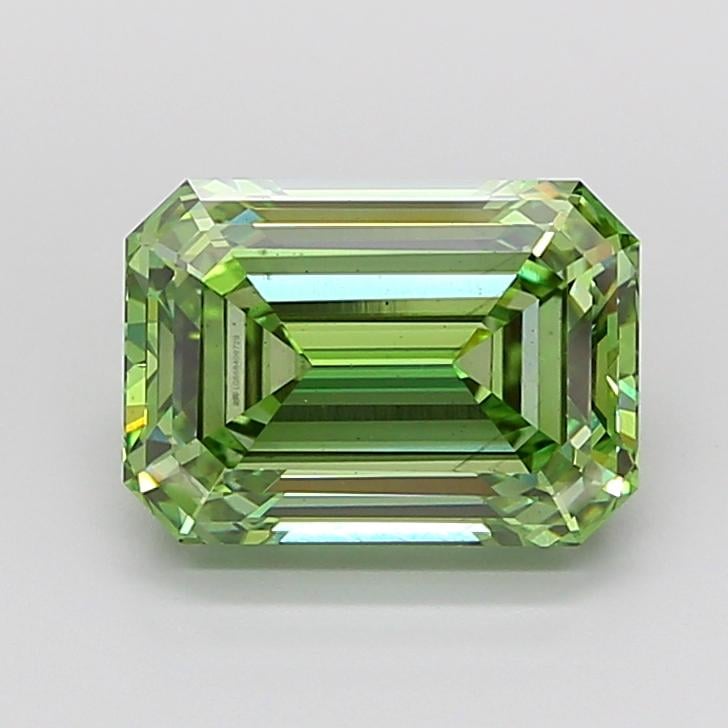 6.07 Ct. Fancy Vivid  Green Emerald Lab Grown Diamond