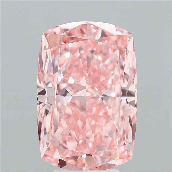6.38 Ct. Fancy Vivid Pink Cushion Lab Grown Diamond