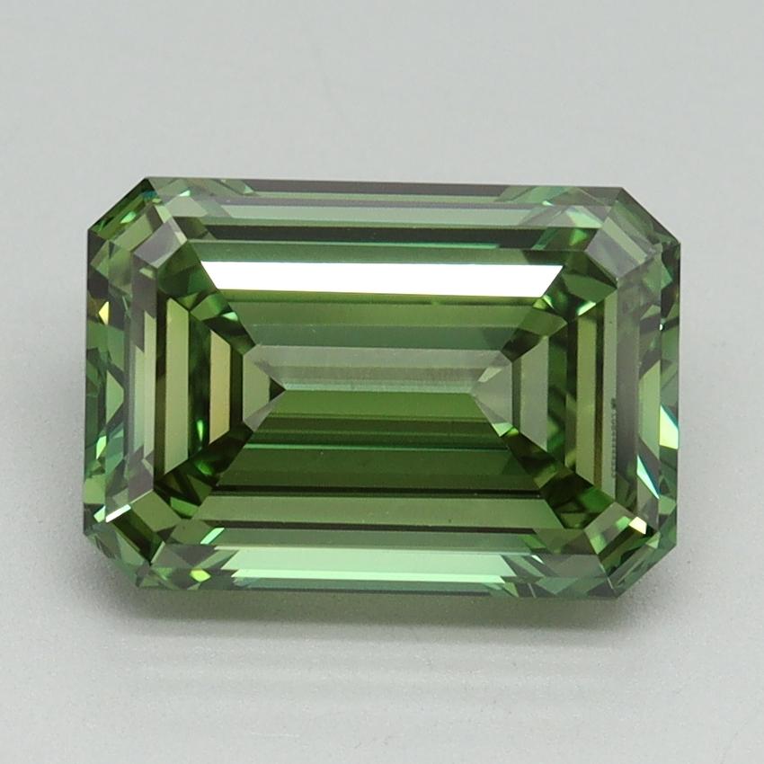 3.01 Ct. Fancy Vivid Green Emerald Lab Grown Diamond