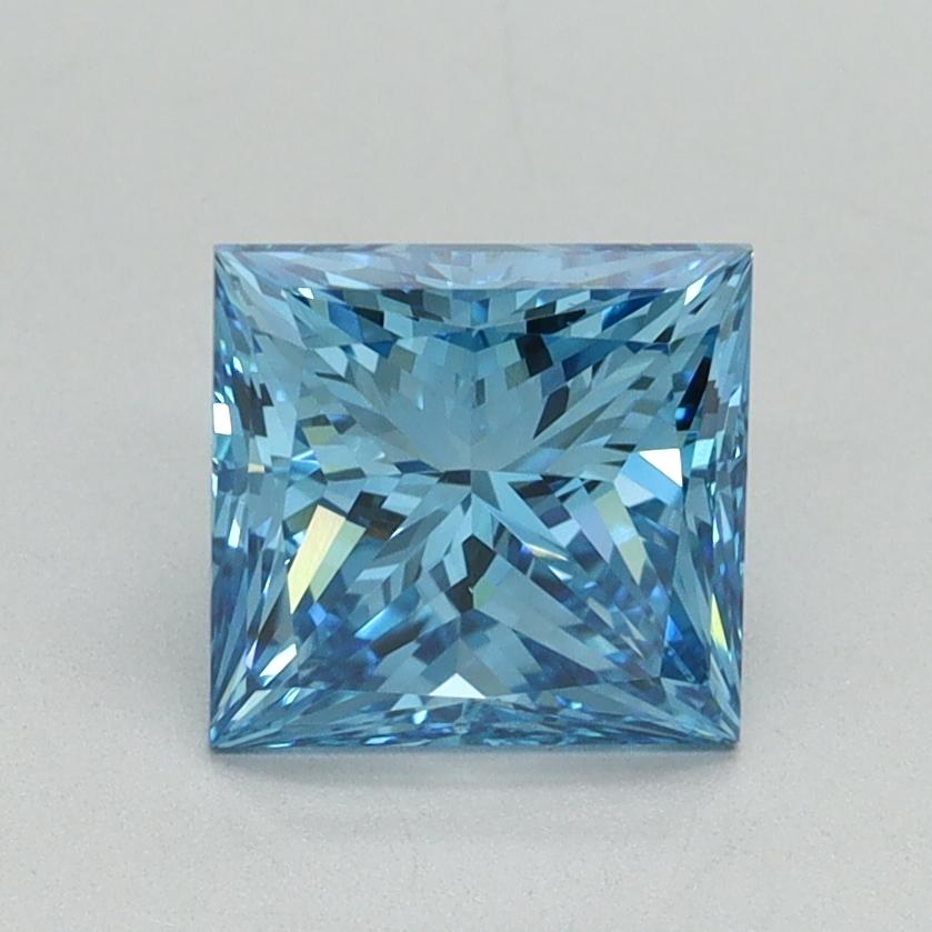 1.57 Ct. Fancy Vivid Blue Princess Lab Grown Diamond