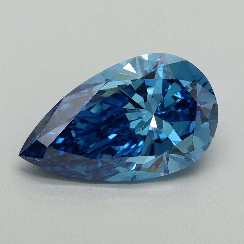 3.17 Ct. Fancy Vivid Blue Pear Lab Grown Diamond