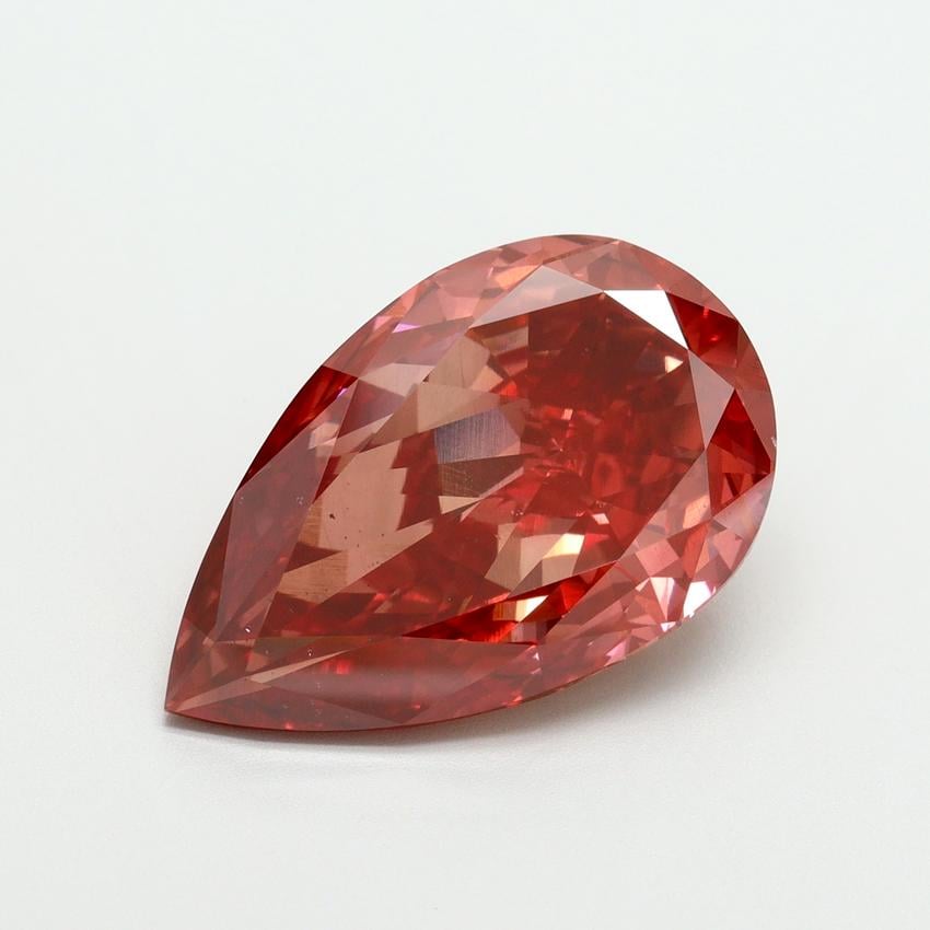8.27 Ct. Fancy Vivid Red Pear Lab Grown Diamond