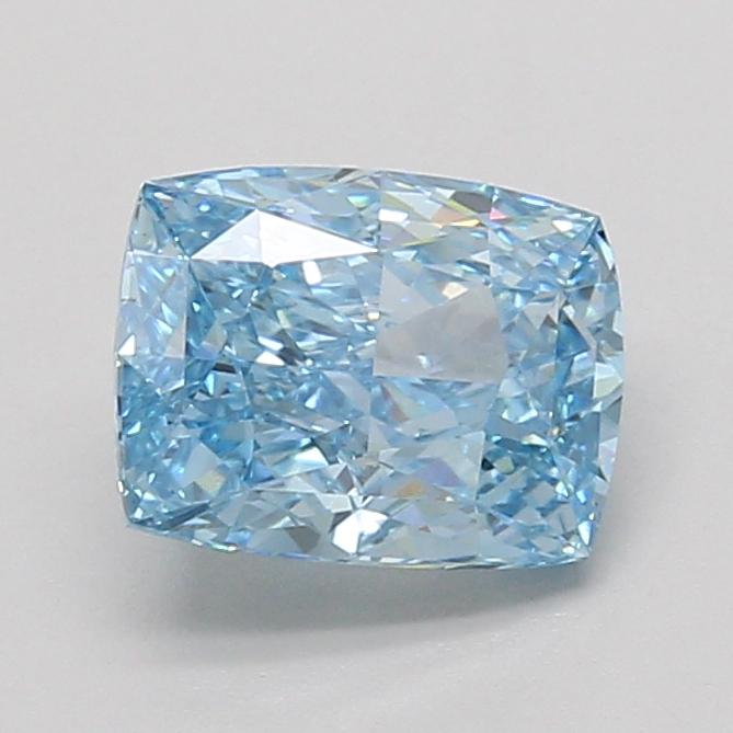 2.00 Ct. Fancy Vivid Blue Cushion Lab Grown Diamond