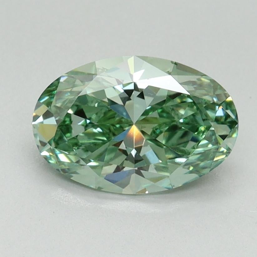 1.26 Ct. Fancy Vivid Green Oval Lab Grown Diamond