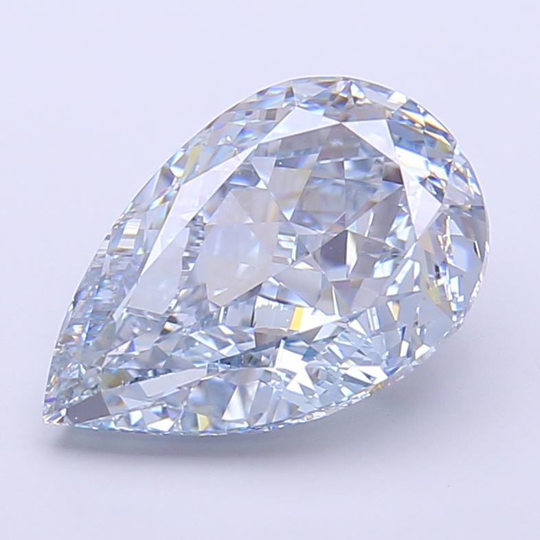 4.08 Ct. Fancy Intense  Blue Pear Lab Grown Diamond