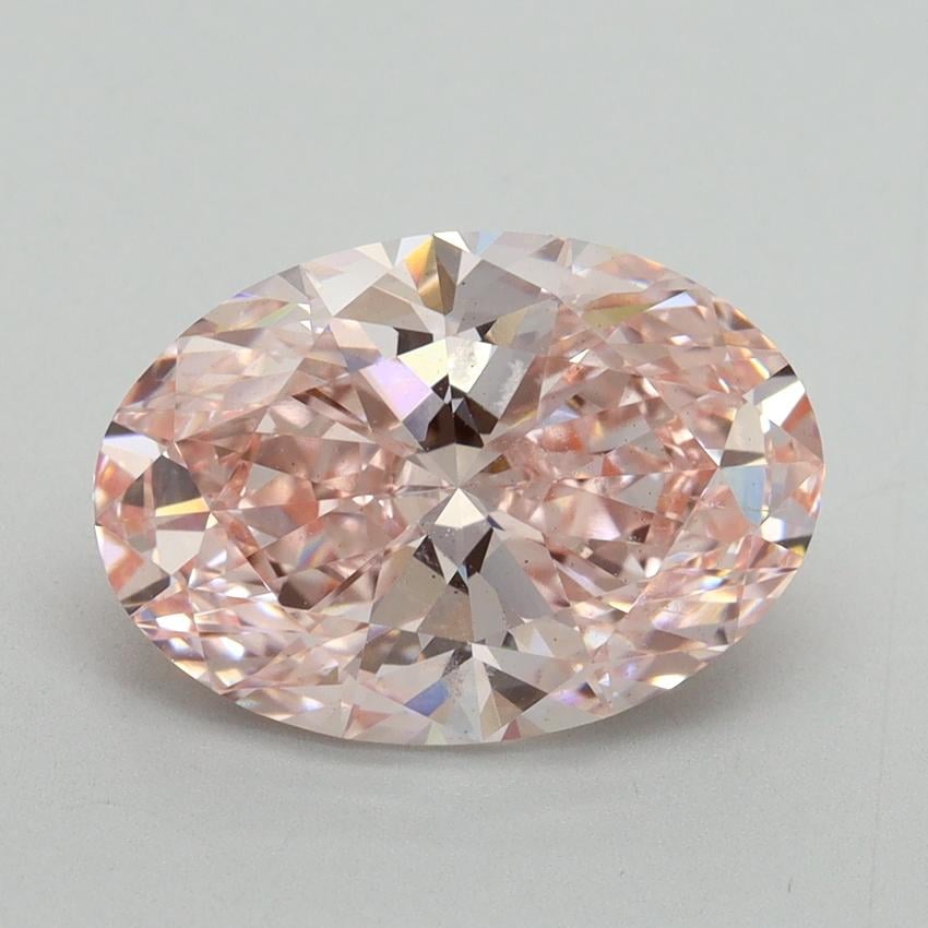 3.80 Ct. Fancy Vivid Pink Oval Lab Grown Diamond