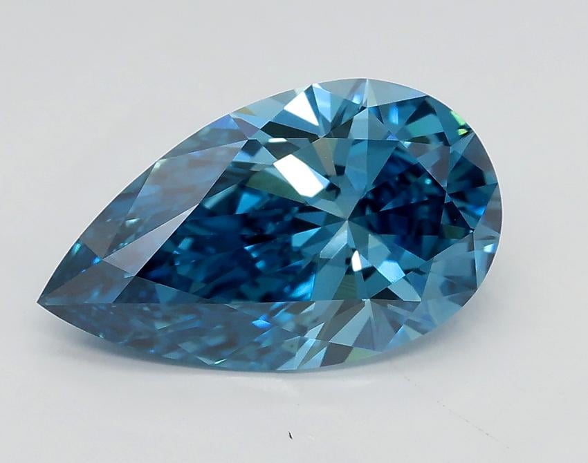 2.22 Ct. Fancy Vivid Blue Pear Lab Grown Diamond