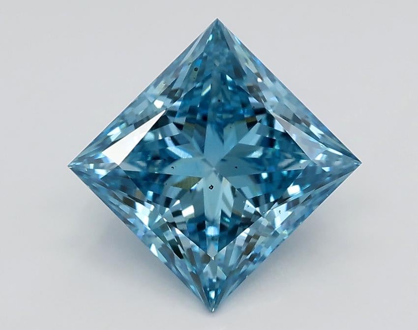 2.06 Ct. Fancy Vivid Blue Princess Lab Grown Diamond