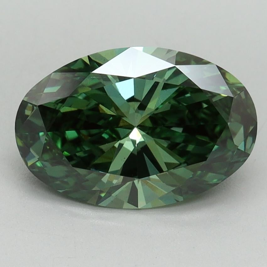 2.07 Ct. Fancy Vivid Pacific Green Oval Lab Grown Diamond
