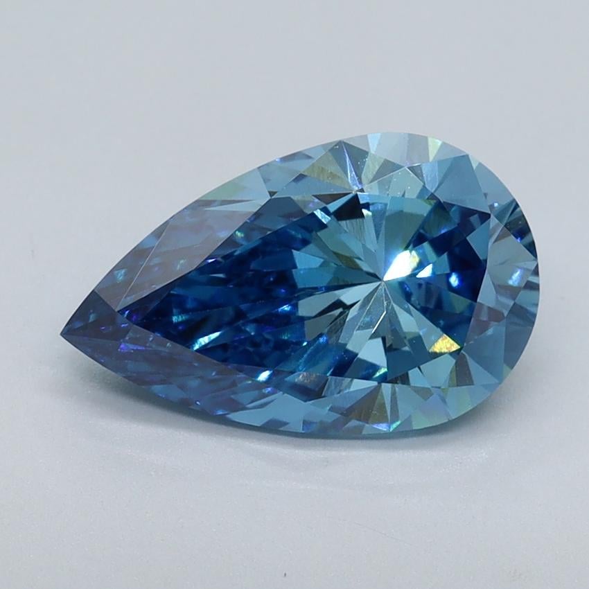 2.06 Ct. Fancy Vivid Malibu Blue Pear Lab Grown Diamond