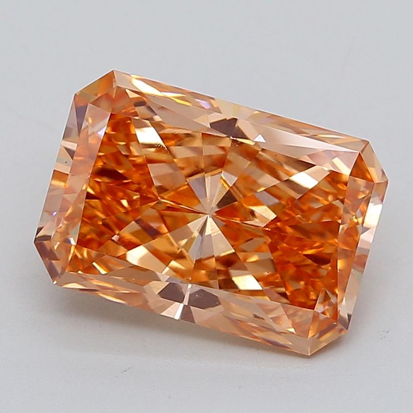 6.10 Ct. Fancy Intense Pinkish Orange Radiant Lab Grown Diamond
