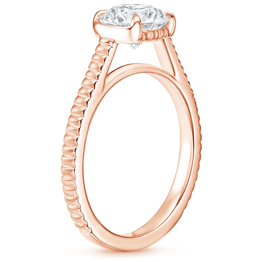 14K Rose Gold Jade Trau Satin Esthética Solitaire Ring, large side view