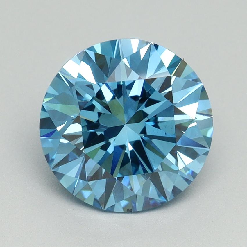 2.36 Ct. Fancy Vivid Blue Round Lab Grown Diamond