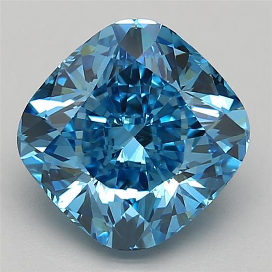 2.00 Ct. Fancy Vivid Blue Cushion Lab Grown Diamond