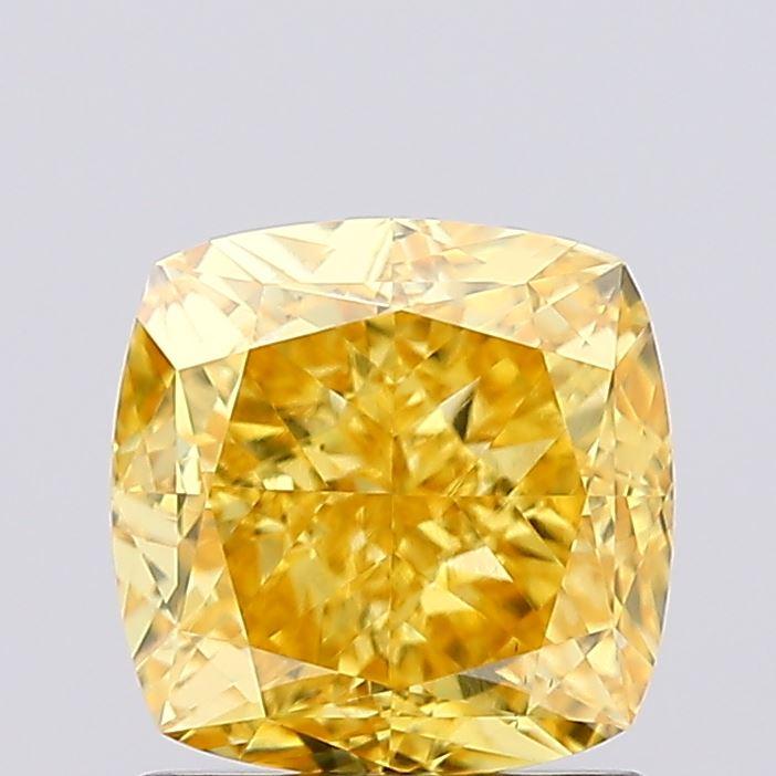 1.51 Ct. Fancy Vivid Yellow Cushion Lab Grown Diamond