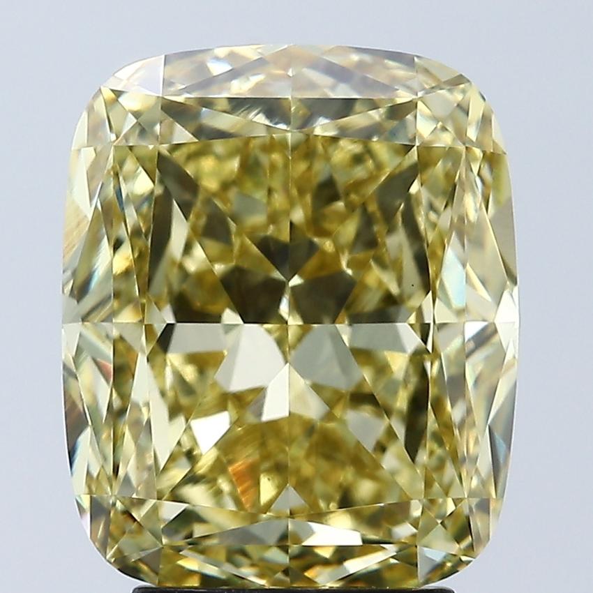 4.09 Ct. Fancy Vivid Yellow Cushion Lab Grown Diamond