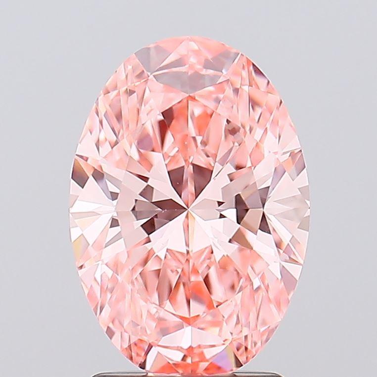 2.04 Ct. Fancy Vivid Pink Oval Lab Grown Diamond