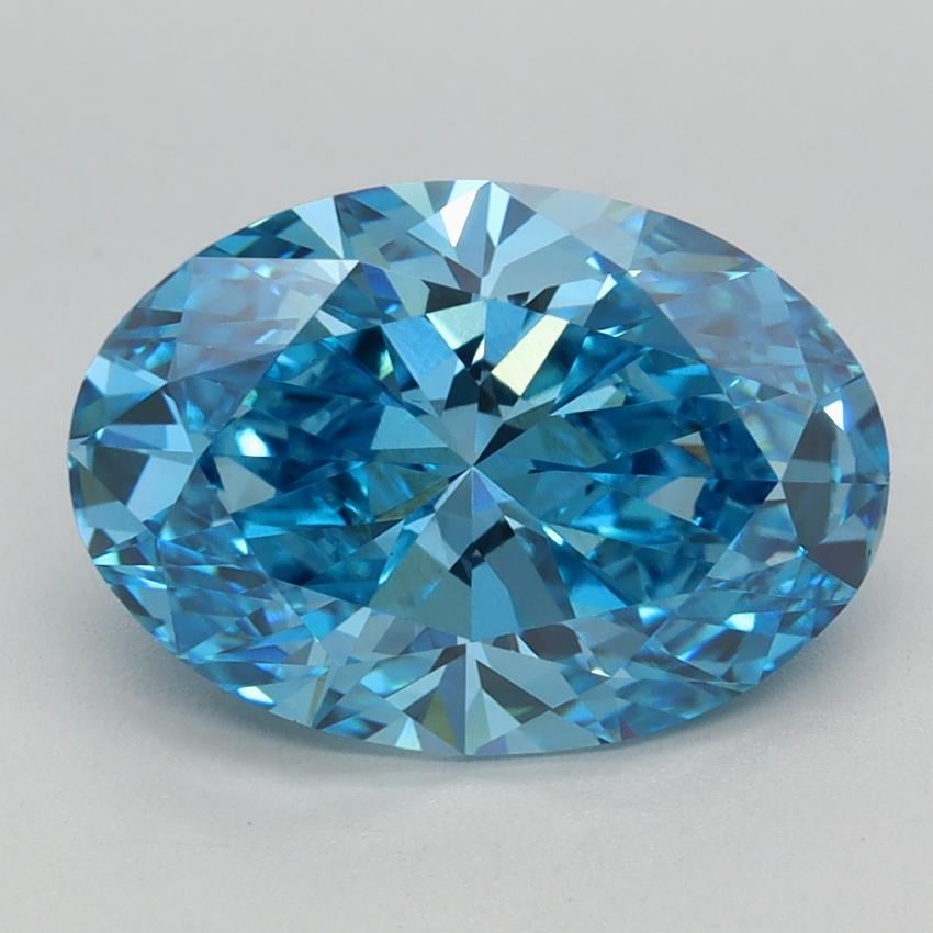 3.09 Ct. Fancy Vivid Blue Oval Lab Grown Diamond
