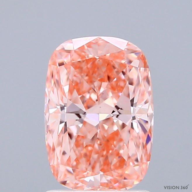 1.51 Ct. Fancy Vivid Pink Cushion Lab Grown Diamond
