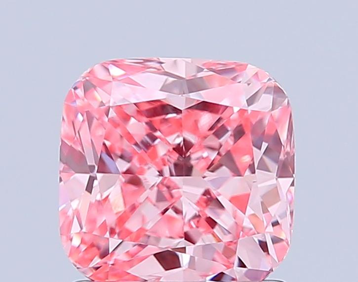 1.19 Ct. Fancy Vivid Pink Cushion Lab Grown Diamond