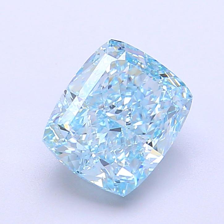 2.19 Ct. Fancy Vivid  Blue Cushion Lab Grown Diamond
