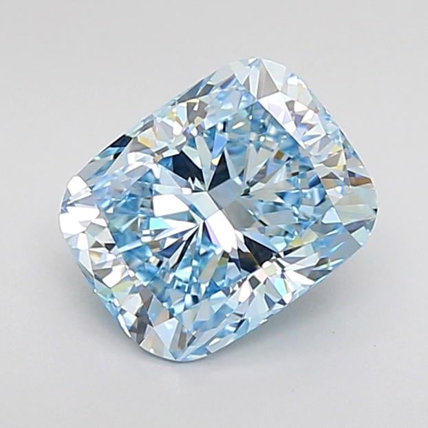 1.77 Ct. Fancy Vivid Blue Cushion Lab Grown Diamond