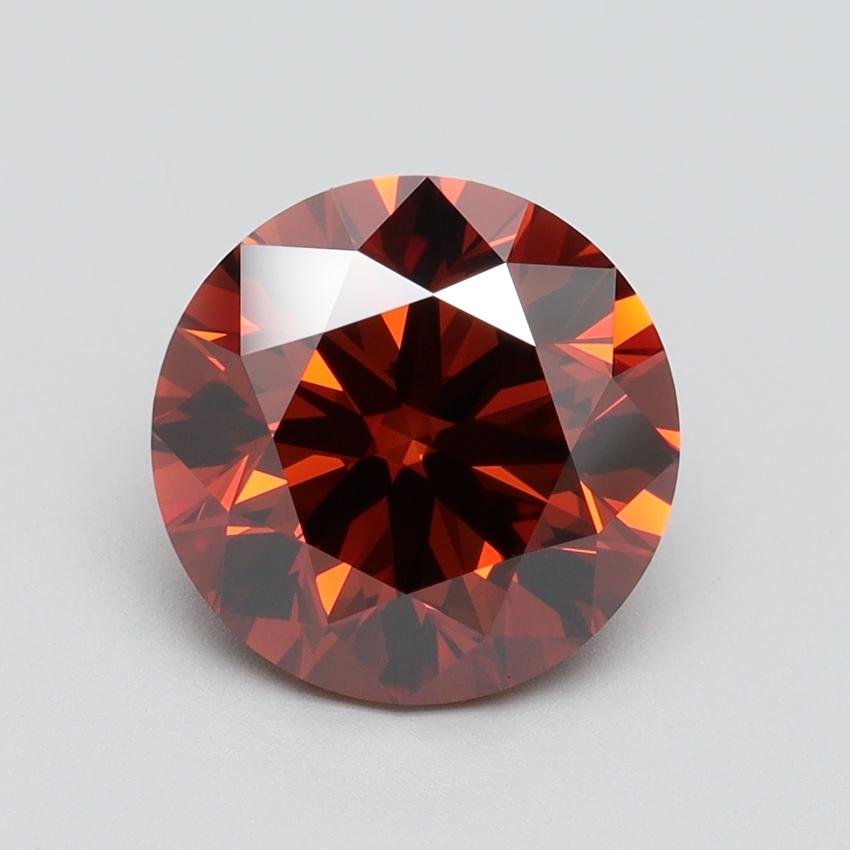 3.21 Ct. Fancy Intense Brownish Orange Round Lab Grown Diamond