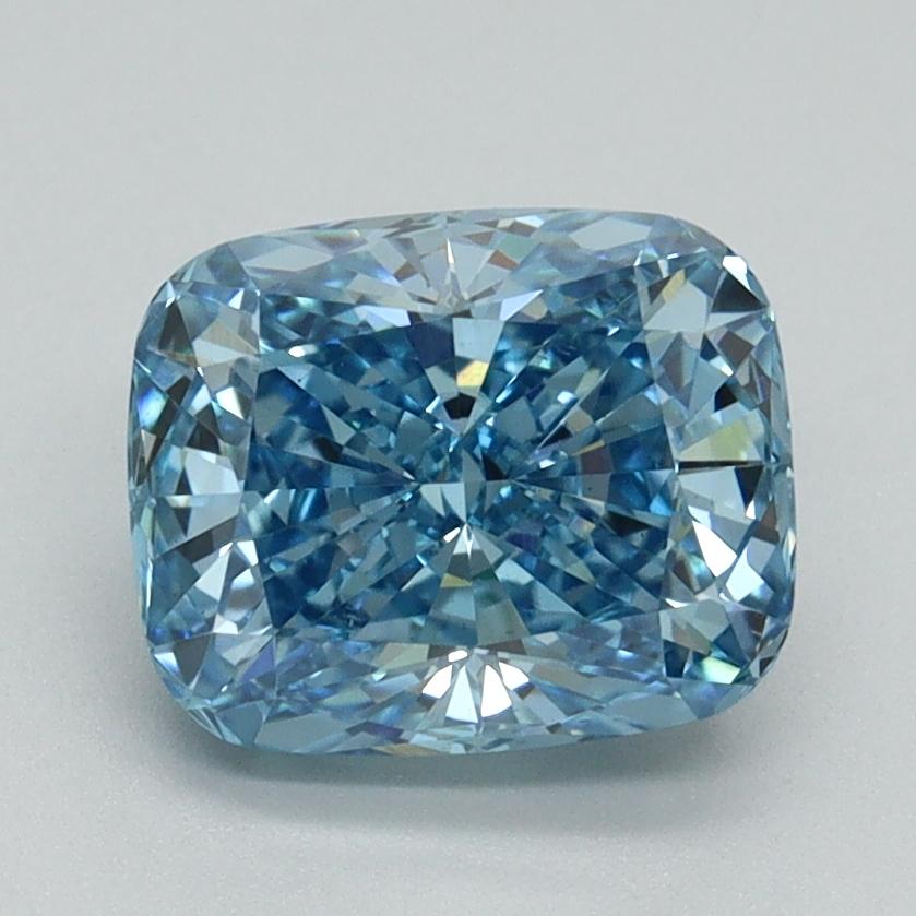 2.03 Ct. Fancy Vivid Blue Cushion Lab Grown Diamond