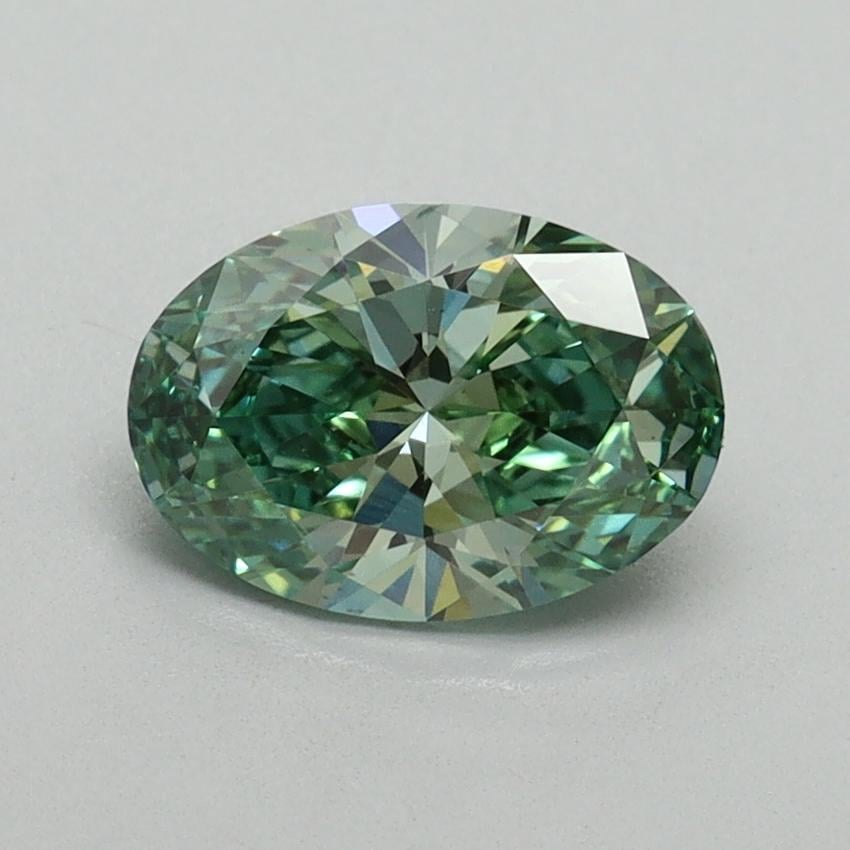 1.04 Ct. Fancy Vivid Green Oval Lab Grown Diamond