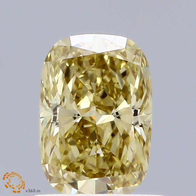 0.78 Ct. Fancy Intense  Yellow Cushion Lab Grown Diamond