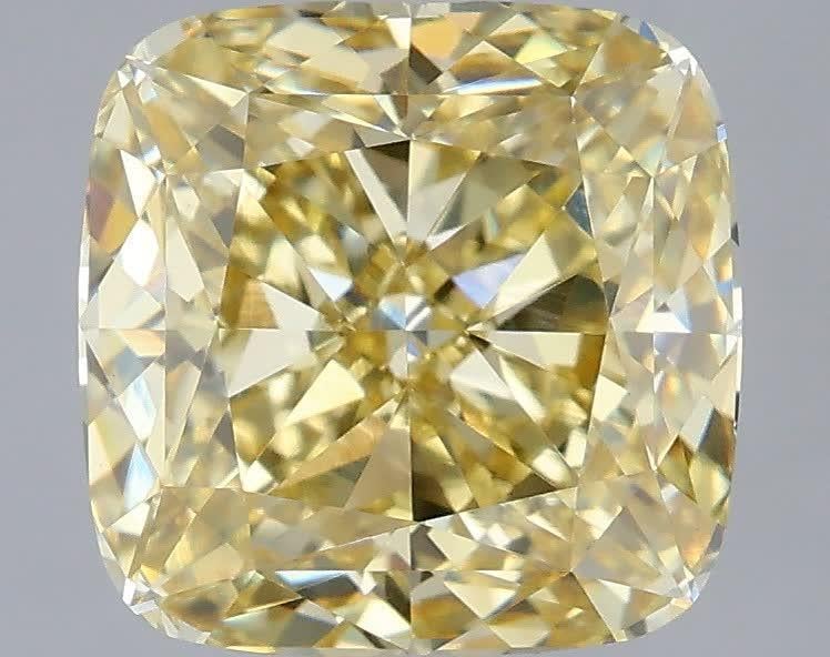 3.03 Ct. Fancy Yellow Cushion Lab Grown Diamond
