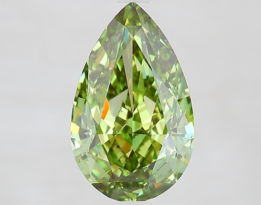 3.56 Ct. Fancy Vivid Green Pear Lab Grown Diamond