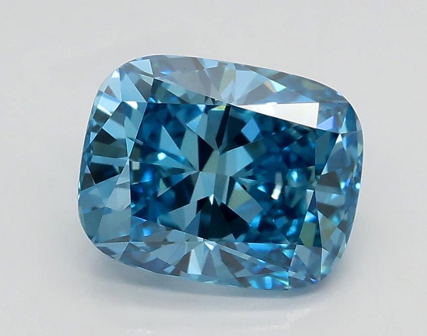 1.50 Ct. Fancy Vivid Blue Cushion Lab Grown Diamond