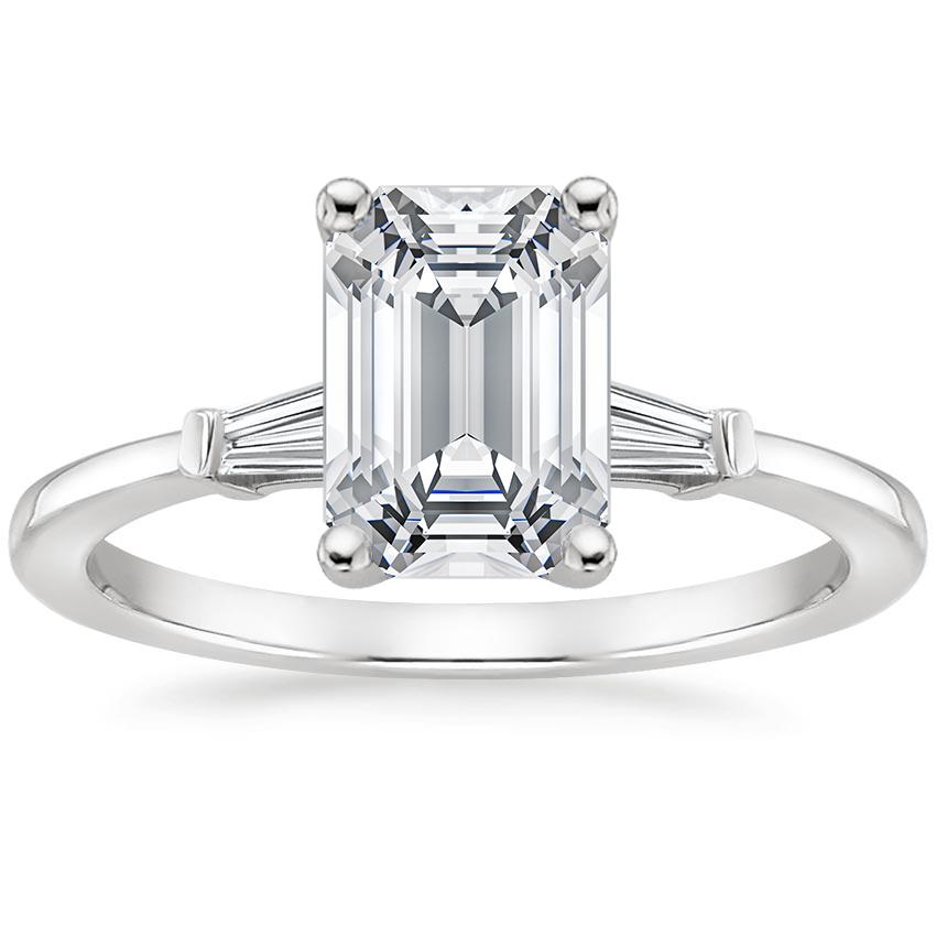 Platinum Tapered Baguette Diamond Ring, large top view