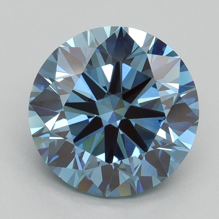 3.01 Ct. Fancy Vivid Blue Round Lab Grown Diamond