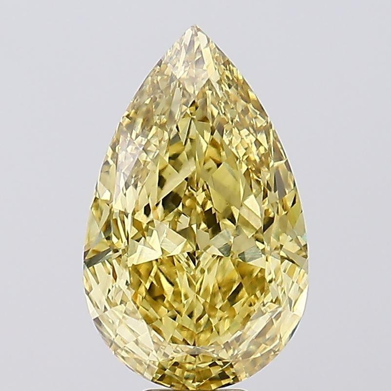 12.19 Ct. Fancy Vivid Yellow Pear Lab Grown Diamond