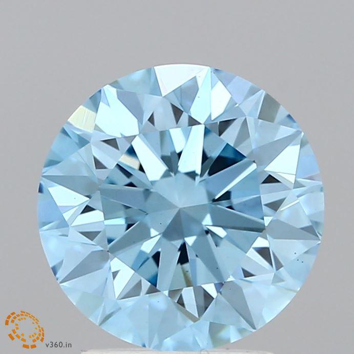2.63 Ct. Fancy Vivid Blue Round Lab Grown Diamond