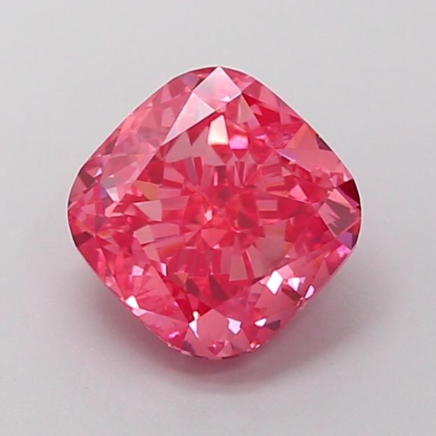 2.01 Ct. Fancy Vivid  Pink Cushion Lab Grown Diamond