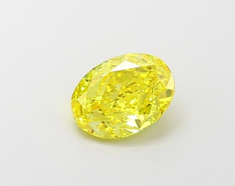 1.02 Ct. Fancy Vivid  Yellow Oval Lab Grown Diamond