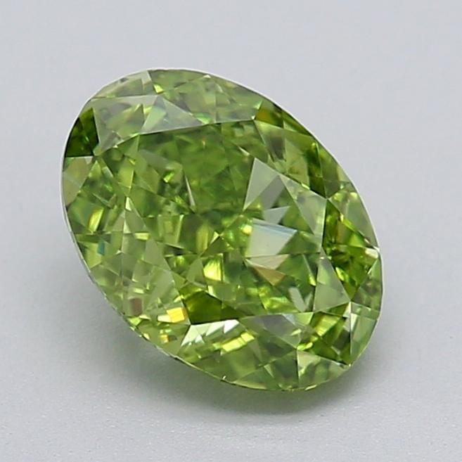 1.52 Ct. Fancy Vivid  Green Oval Lab Grown Diamond