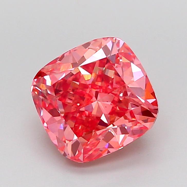 2.75 Ct. Fancy Vivid Pink Cushion Lab Grown Diamond