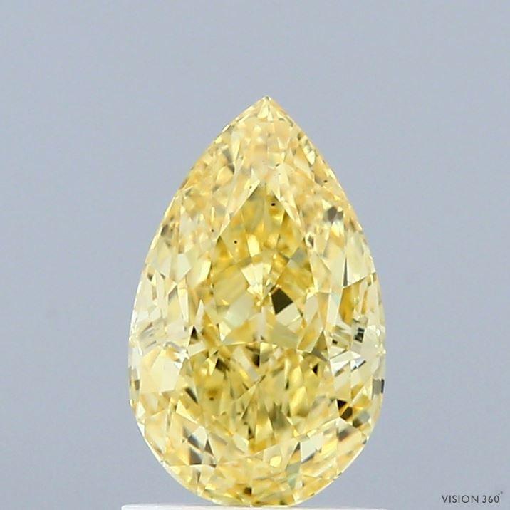 1.29 Ct. Fancy Vivid Yellow Pear Lab Grown Diamond