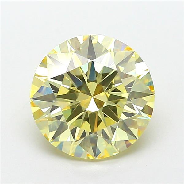 2.85 Ct. Fancy Yellow Round Lab Grown Diamond