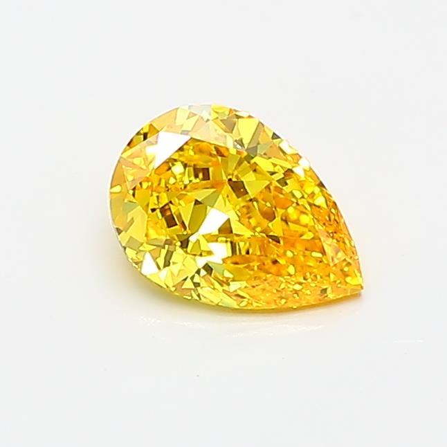 0.54 Ct. Fancy Vivid Yellow Pear Lab Grown Diamond
