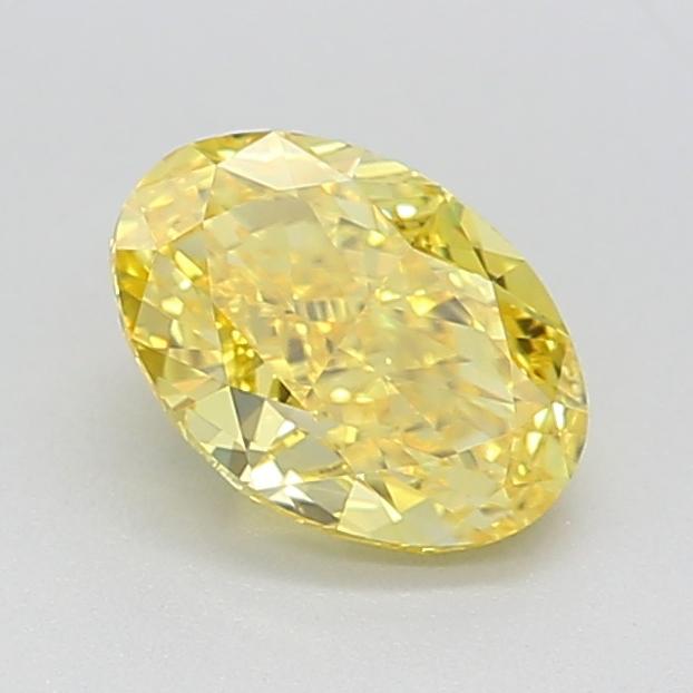 0.75 Ct. Fancy Vivid Yellow Oval Lab Grown Diamond