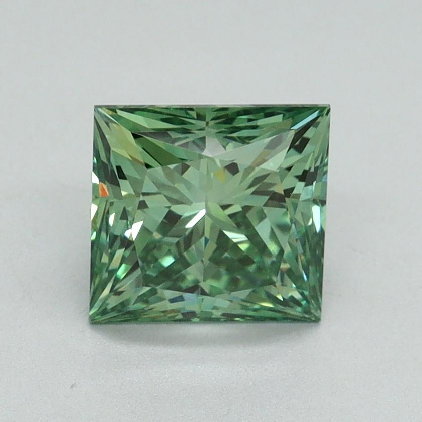 1.51 Ct. Fancy Vivid Green Princess Lab Grown Diamond