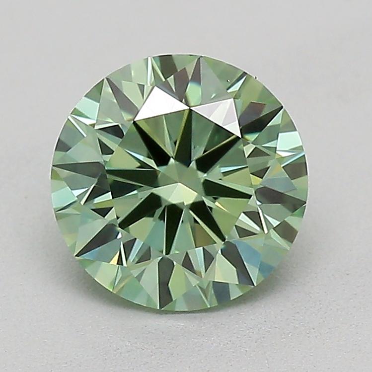 0.77 Ct. Fancy Vivid Green Round Lab Grown Diamond