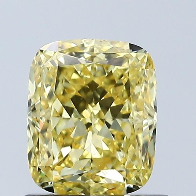 1.08 Ct. Fancy Vivid Yellow Cushion Lab Grown Diamond